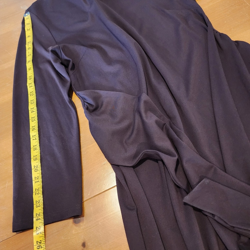 Veiled Modest Maxi Dress Gown Womens XL Espresso Brown Stretch Heavy Minimalist - Picture 7 of 10